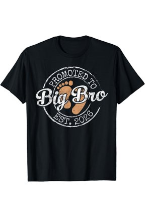 Promoted To Big Bro Est Stamp First Time Brother To Be T-Shirt , Vintage T-Shirt