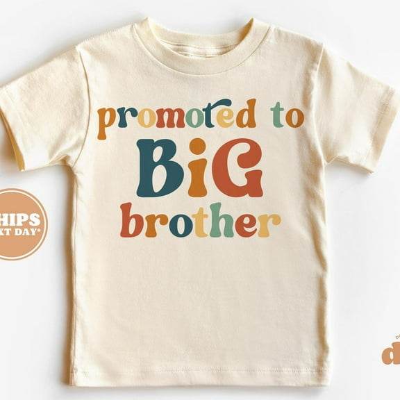 Promoted To Big Brother Toddler Shirt - Pregnancy Announcement Retro Kids Shirt - Sibling TODDLER SHORT SLEEVE TEE BELLA CANVAS 3001T