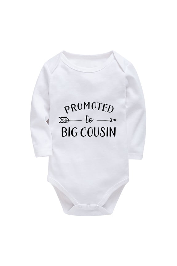 Promoted To Big Cousin Newborn Outfit Boy Long Sleeve Baby Girl Newborn Outfits White Baby Clothes for Boys 0-3 Months