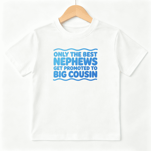Promoted To Big Cousin Sibling Boys Graphic Tees Family Kids T-Shirt 100% Cotton Short Sleeve Tops Ages 4-13Y