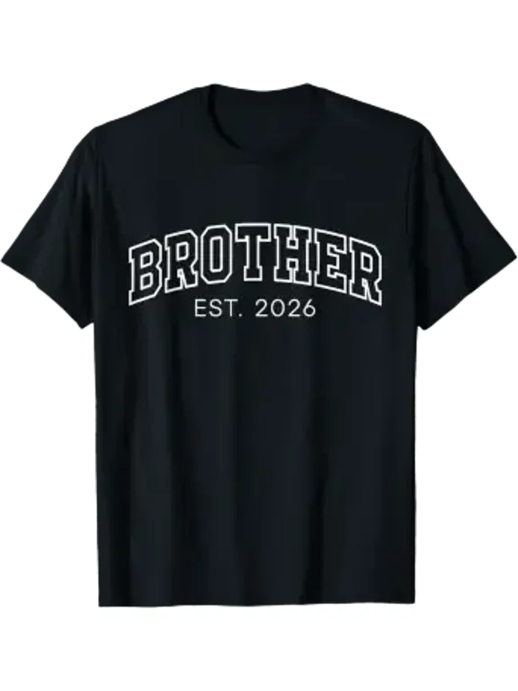 Promoted To Brother Est 2026 Lettering First Time Bro To Be T-Shirt