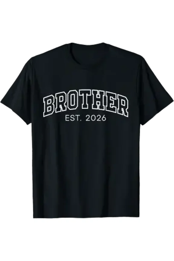 Promoted To Brother Est 2026 Lettering First Time Bro To Be T-Shirt