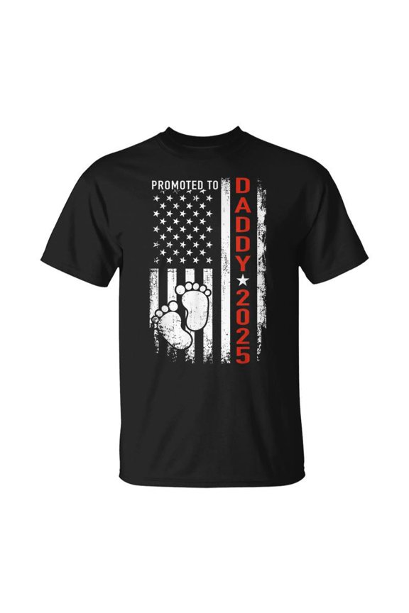 Promoted To Daddy 2025 Us American Flag Pregnancy Annouce TShirt