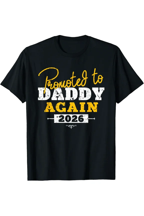 Promoted To Daddy Again Heart Dad Reveal T-Shirt