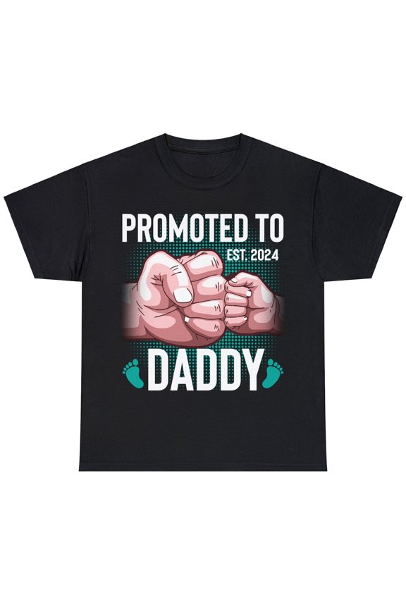 Promoted To Daddy Est.2024 Gift T-shirt For Dad Fathers Day Gift