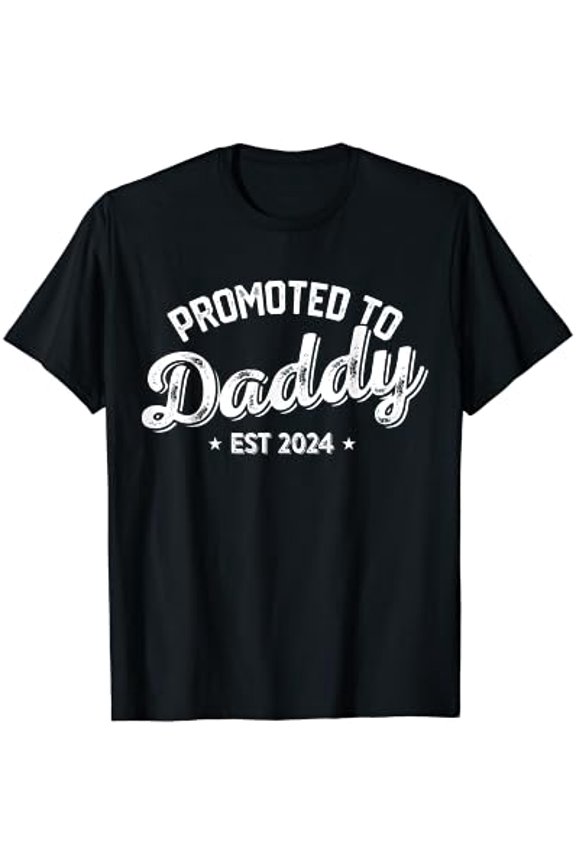 Promoted To Daddy Est. 2024, New Dad New Birth Fathers Day T-Shirt