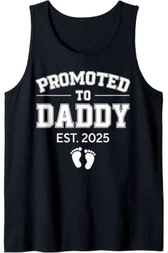Promoted To Daddy Est Dad To Be Design First Time Dad Tank Top Size S-3XL