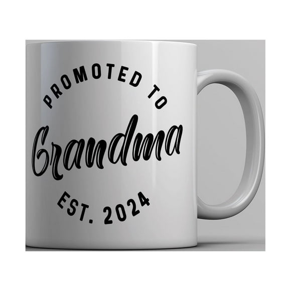 Promoted to Grandma 2024 Mug Funny Family Baby Announcement Coffee Cup