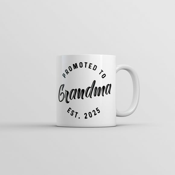 Promoted to Grandma 2025 Mug Funny Sarcastic Family New Baby Graphic Novelty Coffee Cup