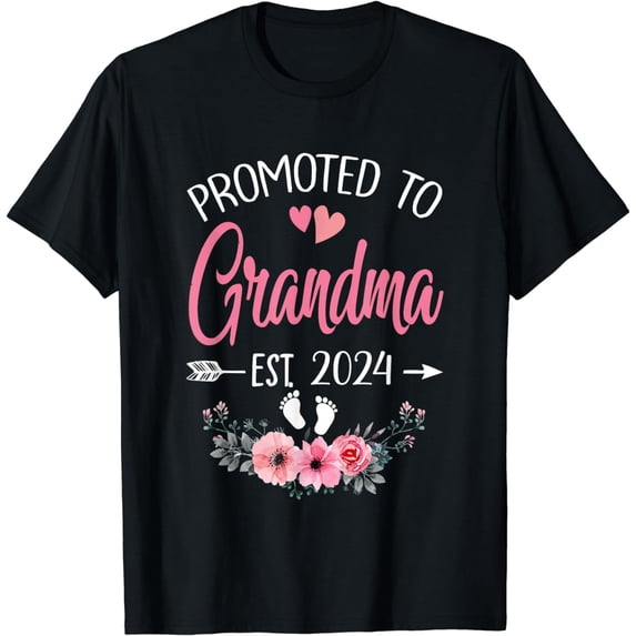 Promoted To Grandma Est 2024 Mothers Day First Time T-Shirt