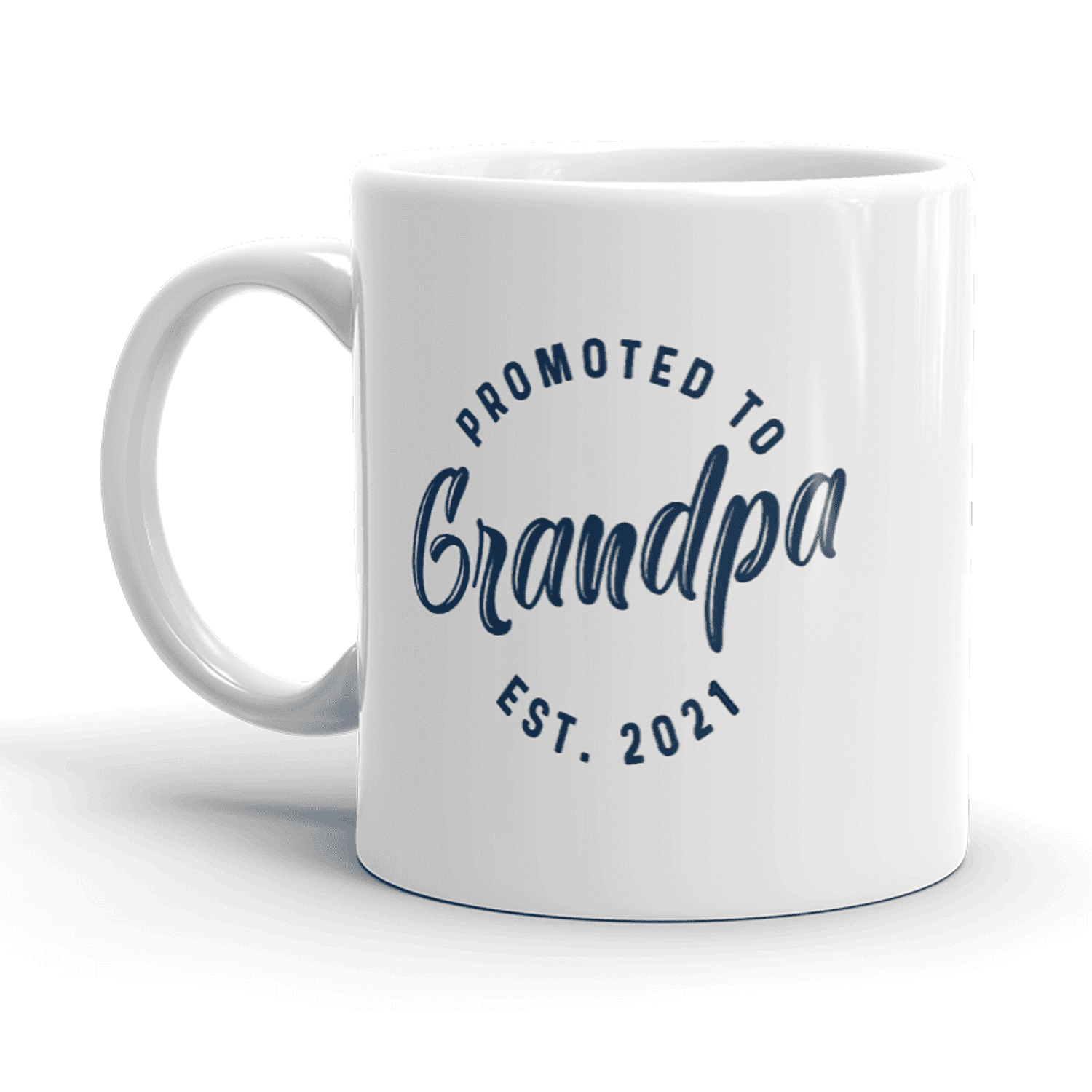 Promoted to Grandpa 2021 White Ceramic Coffee Mug