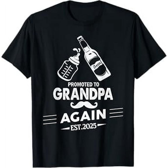 Promoted To Grandpa Again 2025 Pregnancy Announcement T-Shirt