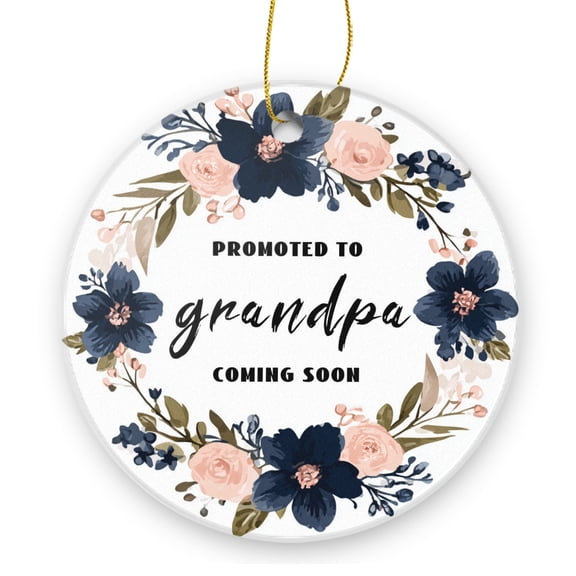 Promoted To Grandpa Coming Soon - Christmas Ornament Xmas Keepsake Ceramic Ornaments Holiday Decorations for Tree Christmas Gift Ideas 2.95in