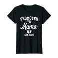 thumbnail image 1 of Promoted To Mama EST 2026 Women's Graphic T-Shirt Retro New Mother Pregnancy Announcement Top Comfortable Cotton Apparel Casual Short Sleeve Tee, 1 of 6