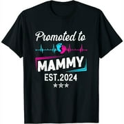 Promoted To Mammy Est 2024 Vintage Womens T-Shirt Black