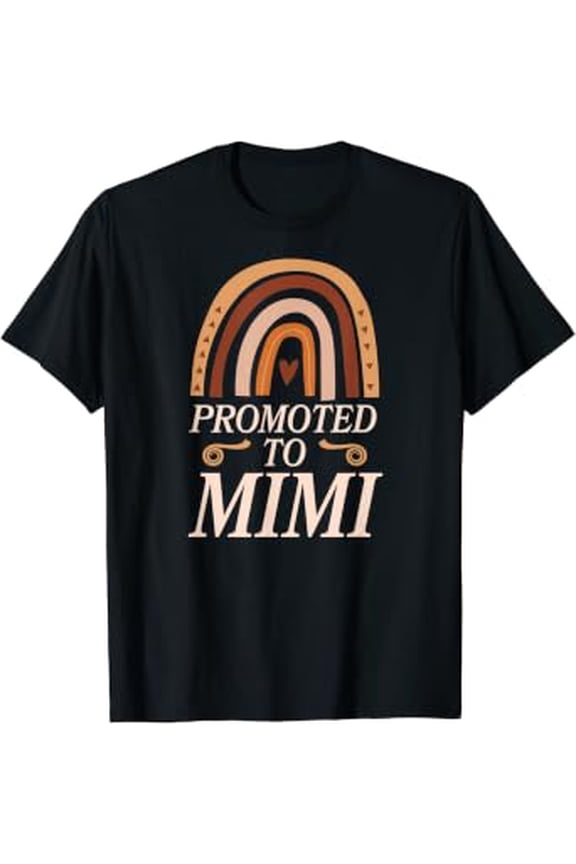 Promoted To Mimi Bohemian Rainbow Pregnancy Announcement T-Shirt