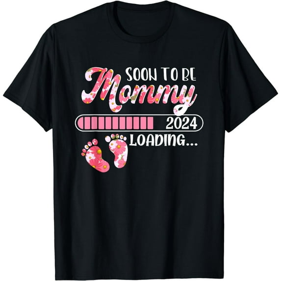 Promoted To Mommy Est. 2024 New Mom First Mommy T-Shirt