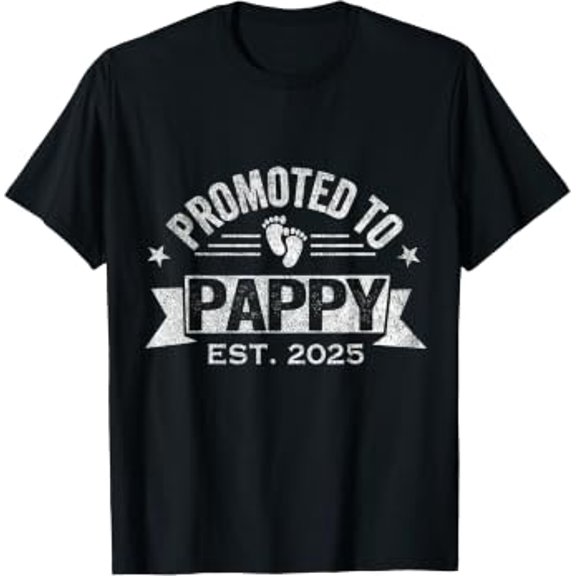 Promoted To Pappy Est. 2025 First Time Grandpa T-Shirt