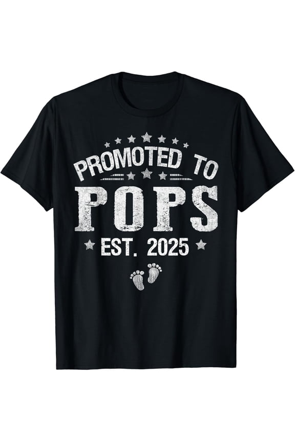 Promoted To Pops Est.2025 Father'S Day First Time Pops T-Shirt