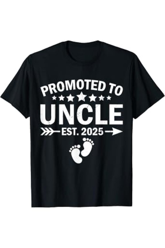 Promoted To Uncle 2025 Soon To Be New Uncle Fathers Day Mens T-Shirt
