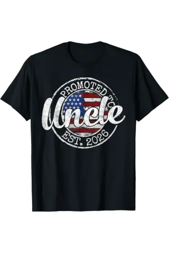 Promoted To Uncle Est 2026 Stamp First Time Uncle To Be T-Shirt