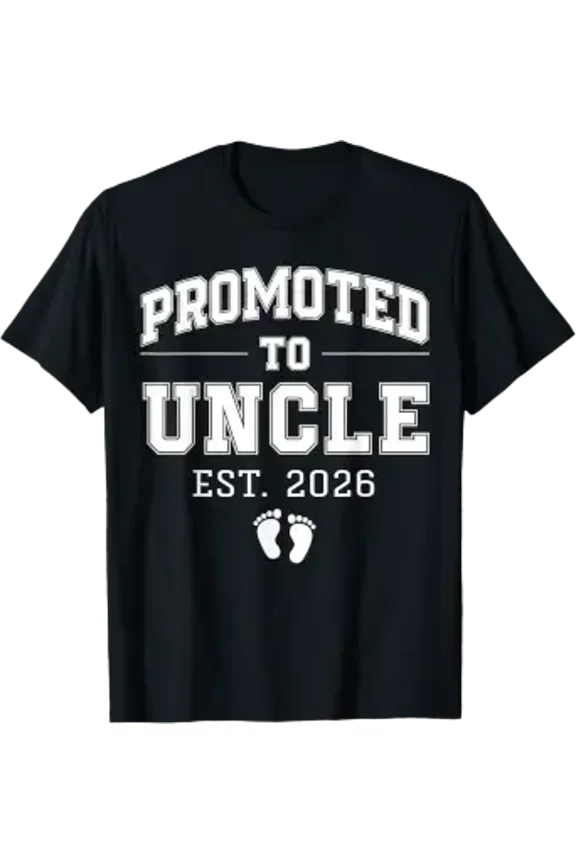 Promoted To Uncle Est 2026 Varsity First Time Uncle To Be T-Shirt