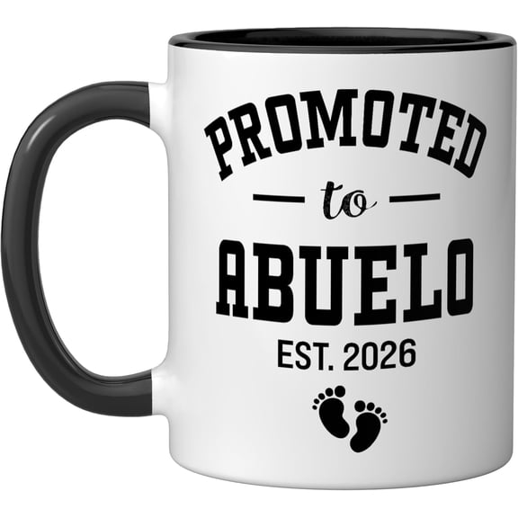 Promoted to Abuelo Est 2026 Spanish Funny Best Grandpa Men Ceramic Mug, Blue/White