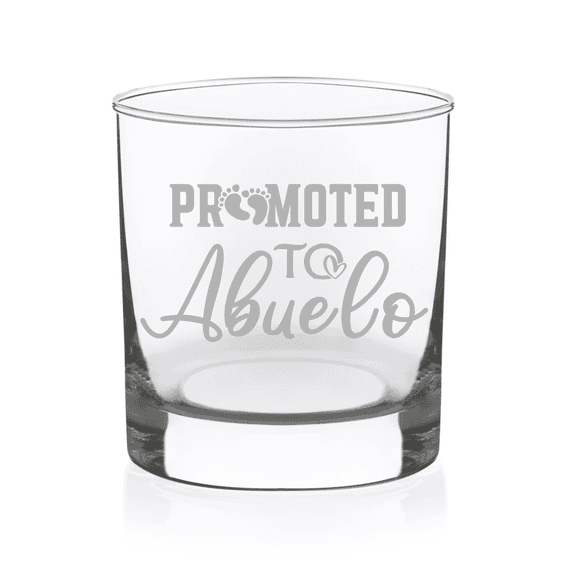 C&M Personal Gifts 11 oz Promoted to Abuelo Whiskey Rocks Glass