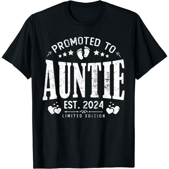 Promoted to Auntie 2024 Pregnancy Announcement Aunt To be T-Shirt