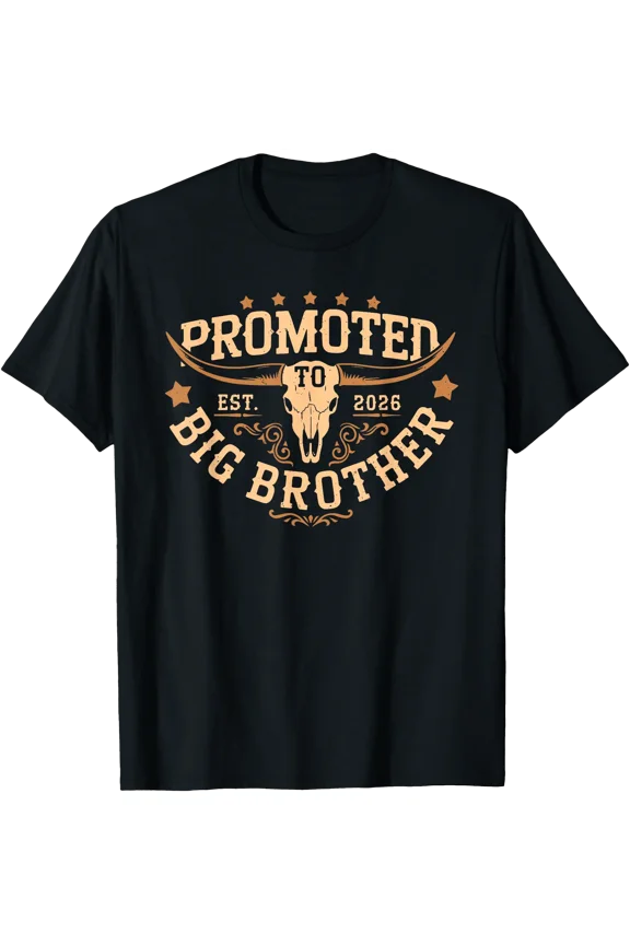 Promoted to Big Bro Est 2026 Cowboy First Time Big Brother T-Shirt, Unisex T-Shirt