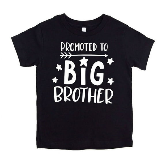 Promoted to Big Brother Announcement Shirt for Sibling Brother Big Brother Shirt Black Short Sleeve Shirt