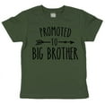 thumbnail image 1 of Promoted to Big Brother Arrow Sibling Reveal Announcement Shirt for Boys Big Brother Sibling Outfit Black on Military Green Shirt Youth Large, 1 of 2
