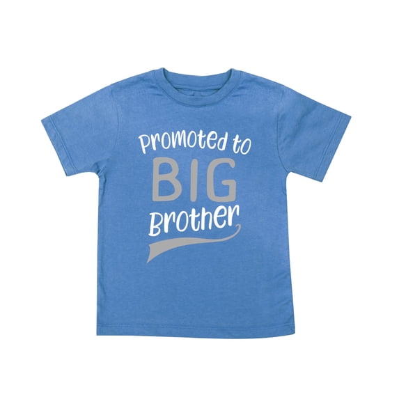 Promoted to Big Brother T-Shirt Sibling Announcement T Shirt Toddler Tees Blue (4T)