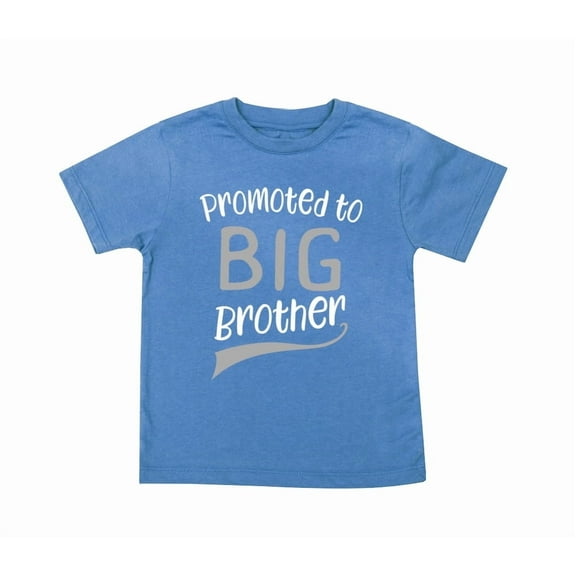 Promoted to Big Brother T-shirt T Shirt for Soon to be Older Sibling Toddler Boys Tee Blue (5T)