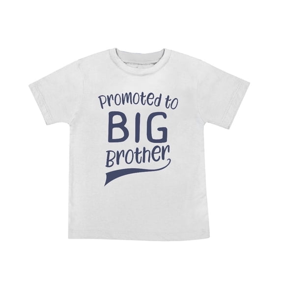 Promoted to Big Brother T-shirt T Shirt for Soon to be Older Sibling Toddler Boys Tee Blue (3T)