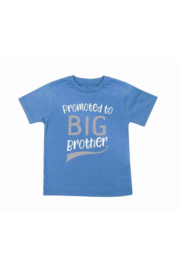 Promoted to Big Brother T-shirt T Shirt for Soon to be Older Sibling Toddler Boys Tee Blue (5T)