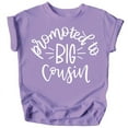 thumbnail image 1 of Promoted to Big Cousin T-Shirts for Toddler Girls Fun Family Outfits Purple Shirt, 1 of 2