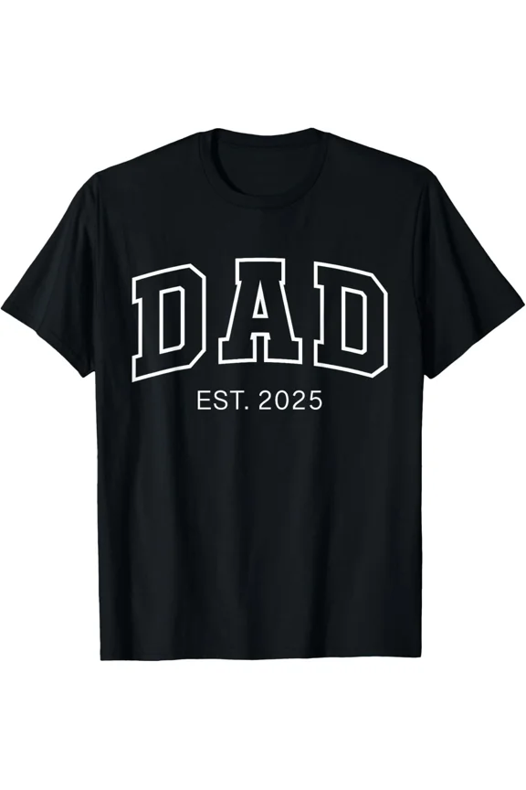 Promoted to Dad Est 2025 First Time Daddy New Parent Announcement Unisex T-Shirt, up to size 5XL