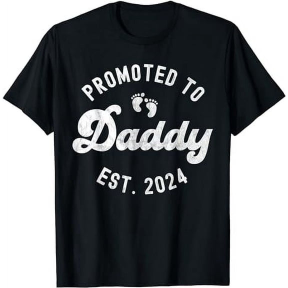 Promoted to Daddy Est 2024 Father's Day First Time Dad T-Shirt