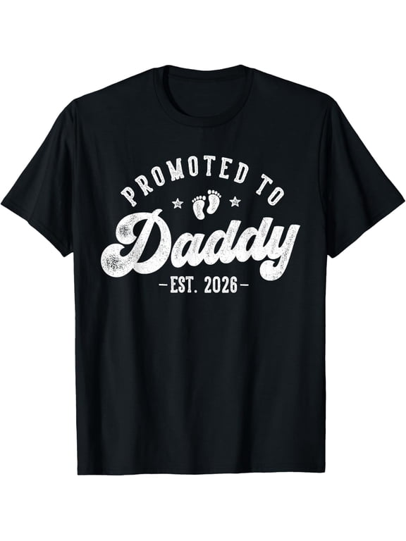 Promoted to Daddy Est 2026 First Time Dad Mens T-Shirt