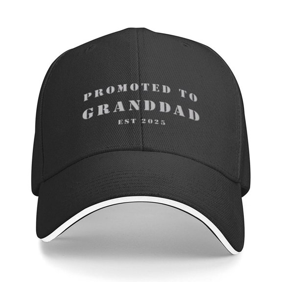 Promoted to Granddad Print Baseball Cap Adjustable Strap for Running Workouts and Outdoor Activities All Seasons,Made In USA,Adult One Size Fits All