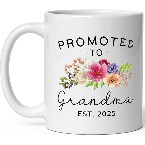 Promoted to Grandma 2025 Mug First Time 2025 Grandma New Grandma Gifts Coffee Mug for Grandma Announcement Gift for New Grandma White 11oz