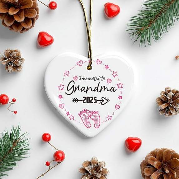 Promoted to Grandma 2025 Ornament : Personalized Christmas Gift for Grandparents for Tree Decor