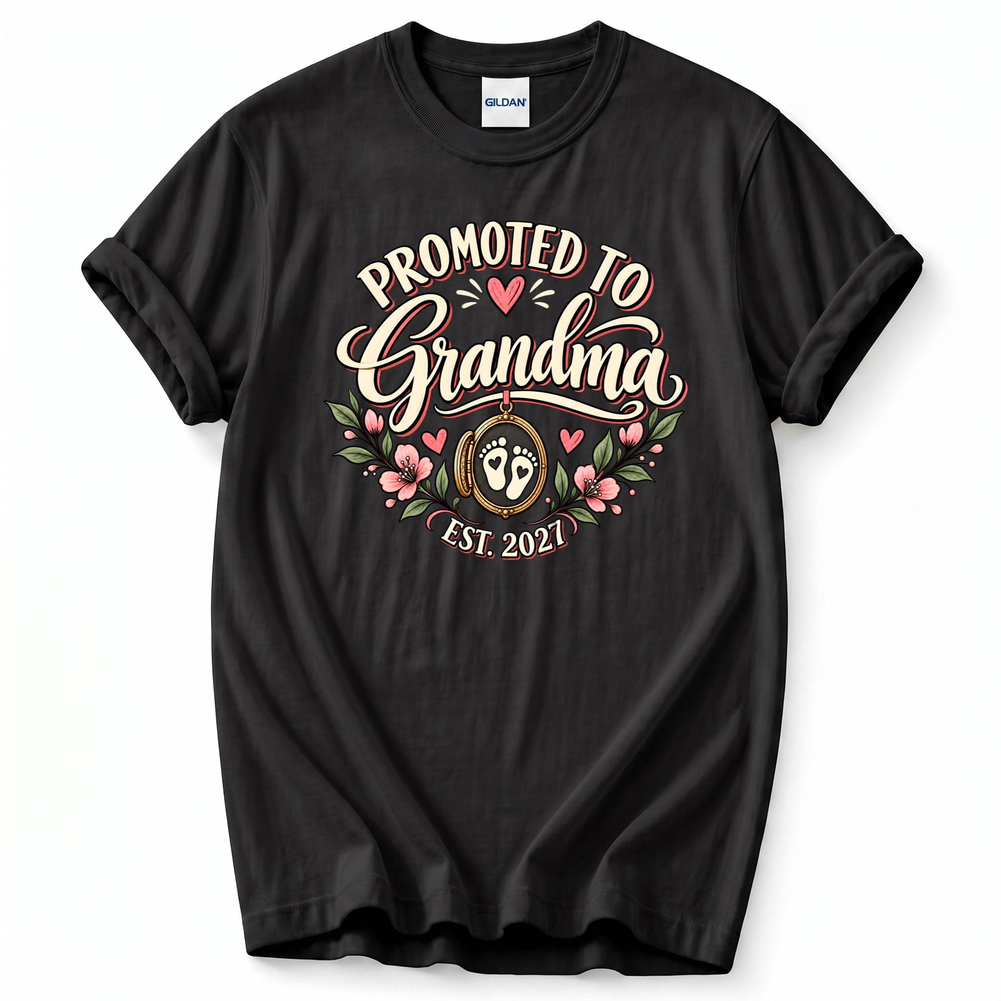 Snacking 2027 Promoted to Grandma 2027 T-Shirt, First Time Grandmother Pregnancy ...