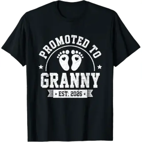 Promoted to Granny 2026 Retro Granny 2026 Baby Announcement T-Shirt