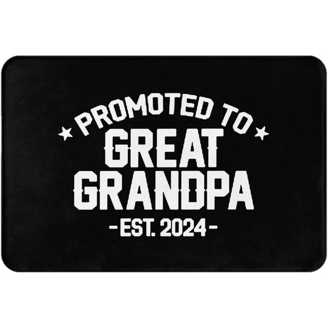 Promoted to Great Grandpa 2024 Carpet Doormat, Anti Slip Floor