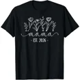 thumbnail image 1 of Promoted to Mama 2026 Pregnancy Floral New Mom Est 2026 T-Shirt, 1 of 6