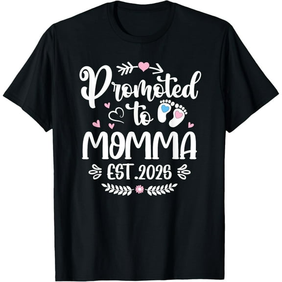 Promoted to Momma 2025 Mothers Day Mom est. 2025 T-Shirt