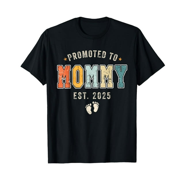 Promoted to Mommy 2025 Pregnancy Announcement Mom Est 2025 TShirt