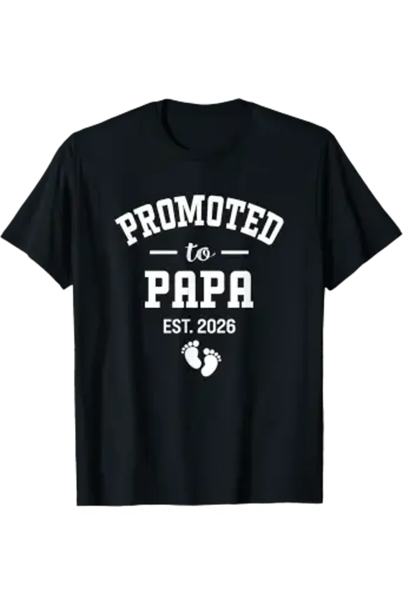 Promoted to Papa 2026 First Time Grandfather Men T-Shirt